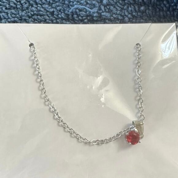New in Package Lab Created Ruby on Silver Chain 0 - Picture 2 of 2